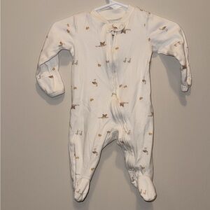 Carter's White and Tan Kids Footie